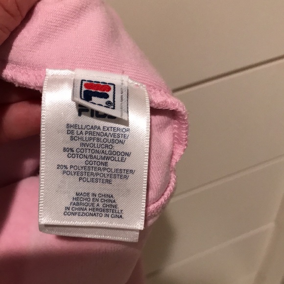 FILA Pink Velour Zip-Up Hooded Jacket - Picture 8 of 9